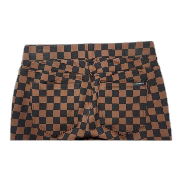 Sanctuary X Anthropologie Brown & Black Checkered Leggings Size S - Picture 3 of 9